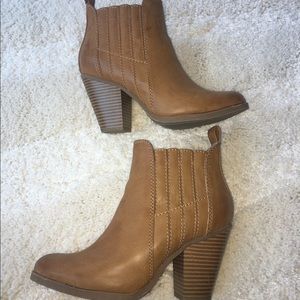 Brown Faux Leather Booties